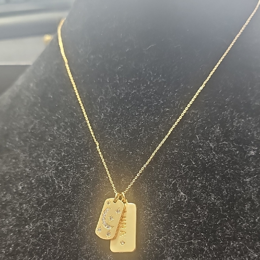 Celestial Gold Necklace with Star and Moon Charms